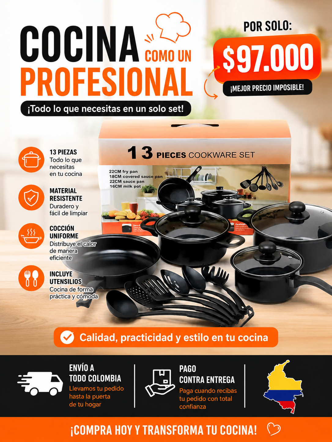 Juego de Ollas 13 PCS