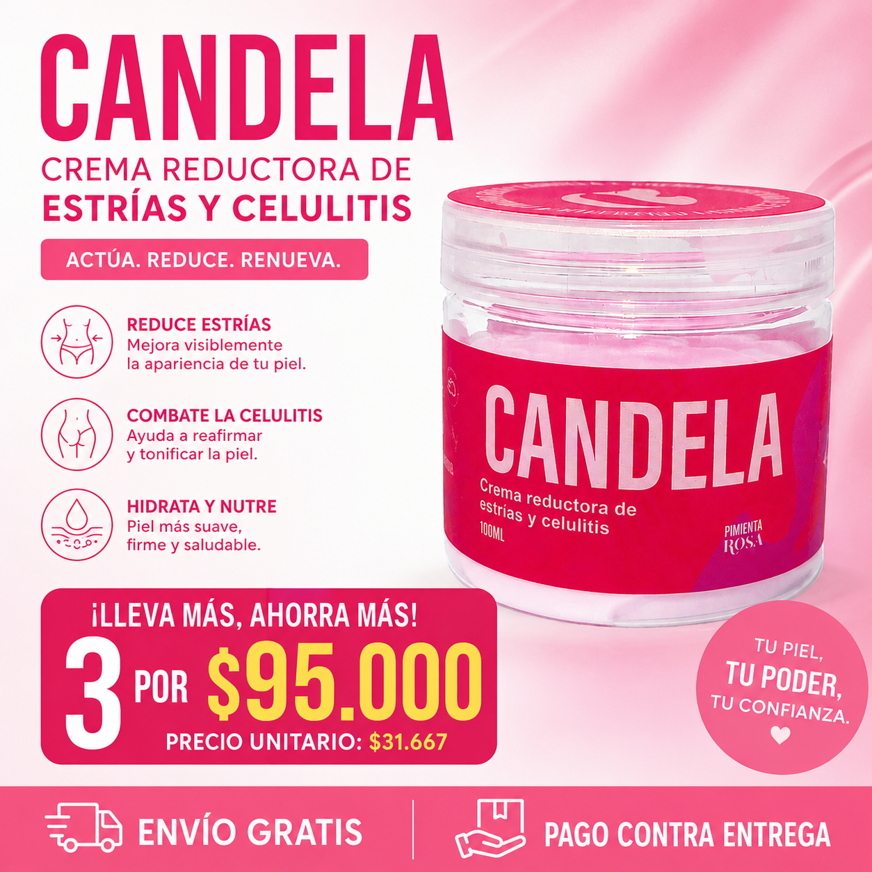 Candela crema reductora para estrías